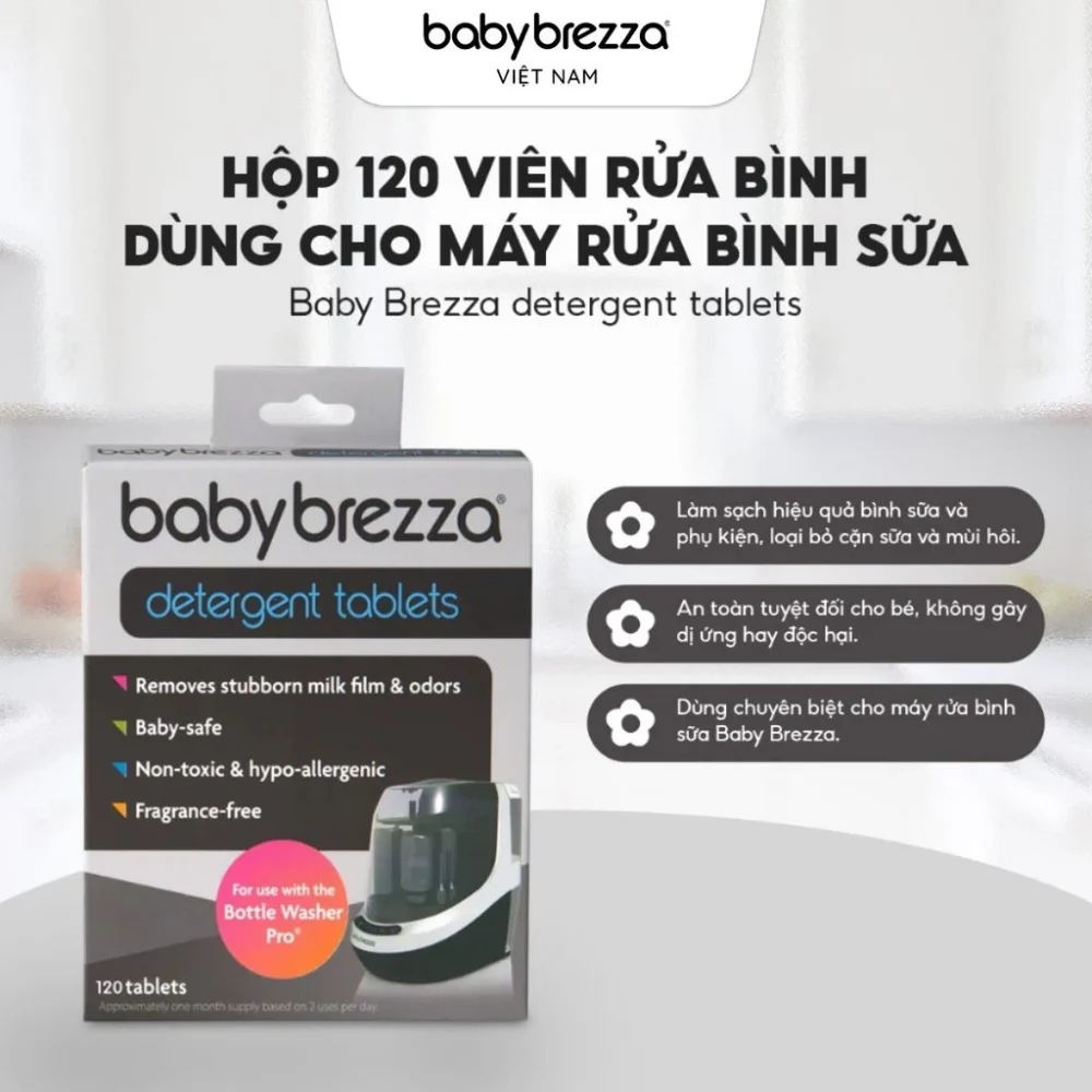 Hộp 120 viên rửa Baby Brezza Bottle Detergent Tablets